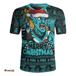 Port Adelaide Rugby Jersey Festive Holiday Merry Christmas Vibe