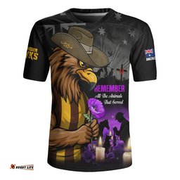 Hawthorn Rugby Jersey Anzac Day In Memory Of Animals That Served