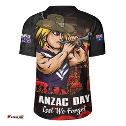 Fremantle Rugby Jersey ANZAC Day Lest We Forget Red Poppy And Honor The Brave Tribute