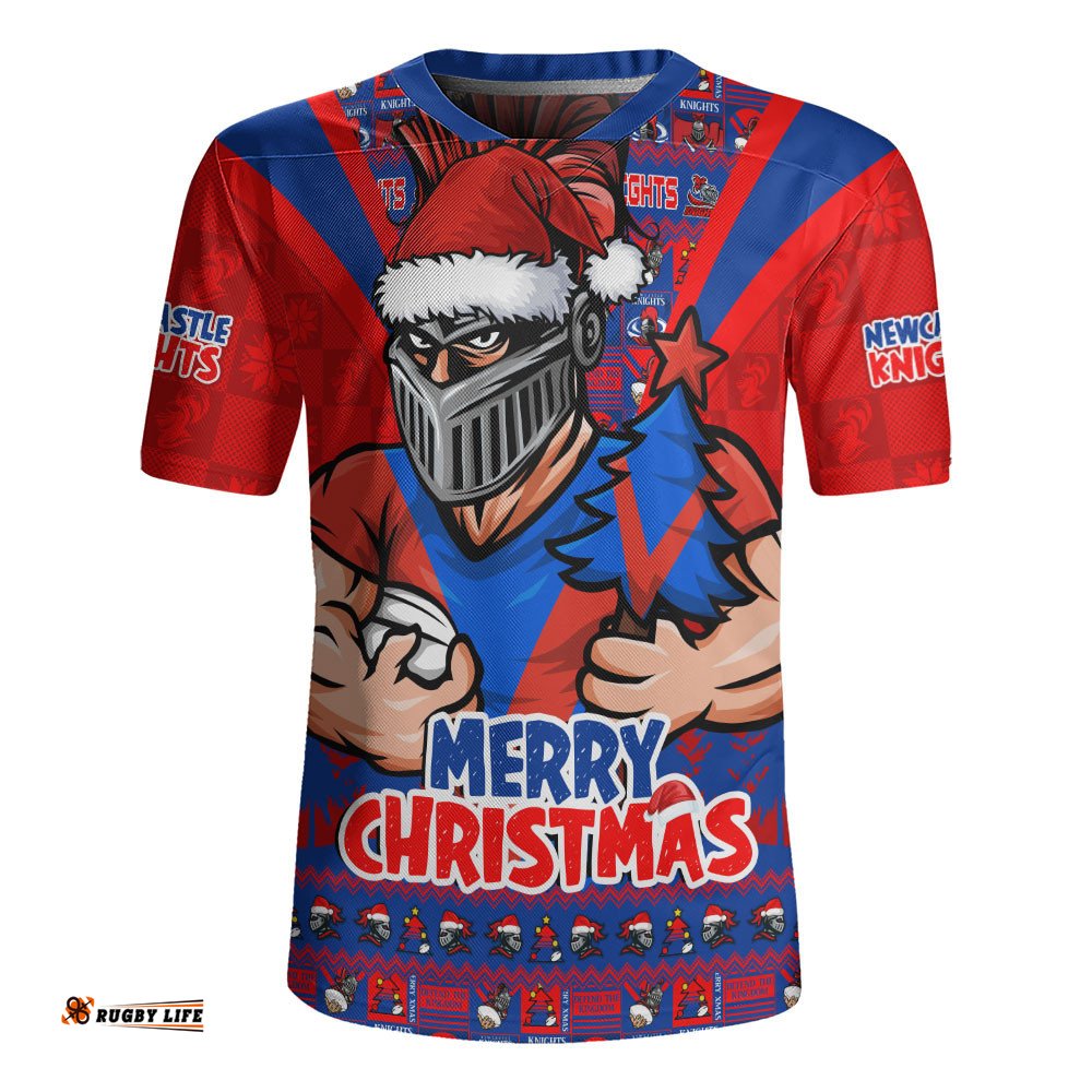 Newcastle Knights Rugby Jersey Merry Christmas Festive Spirit Edition