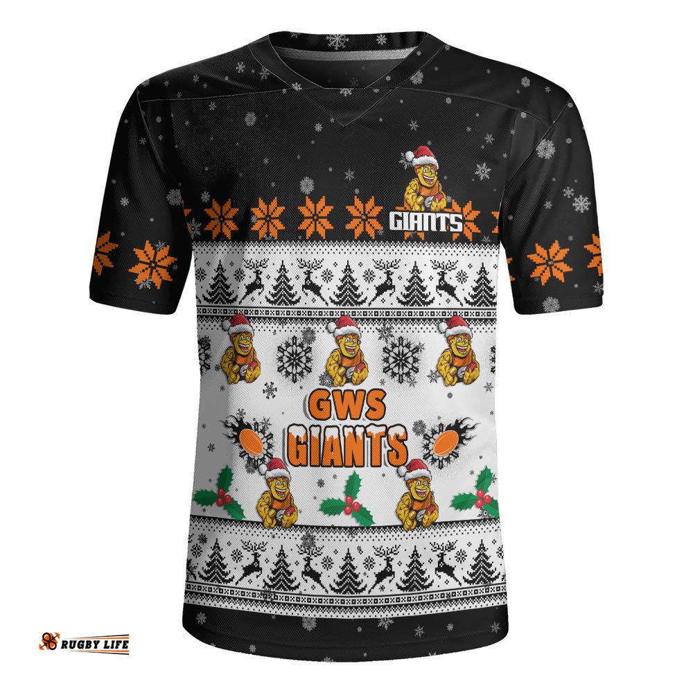 GWS GIANTS Rugby Jersey Special Ugly Christmas Holiday Footy Fans