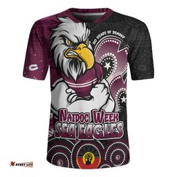 Manly Warringah Sea Eagles Rugby Jersey NAIDOC Week 50 Years Of Deadly Indigenous Pattern