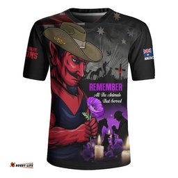 Melbourne Rugby Jersey Anzac Day In Memory Of Animals That Served