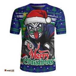 New Zealand Warriors Rugby Jersey Merry Christmas Game Day Knit Style Team Edition