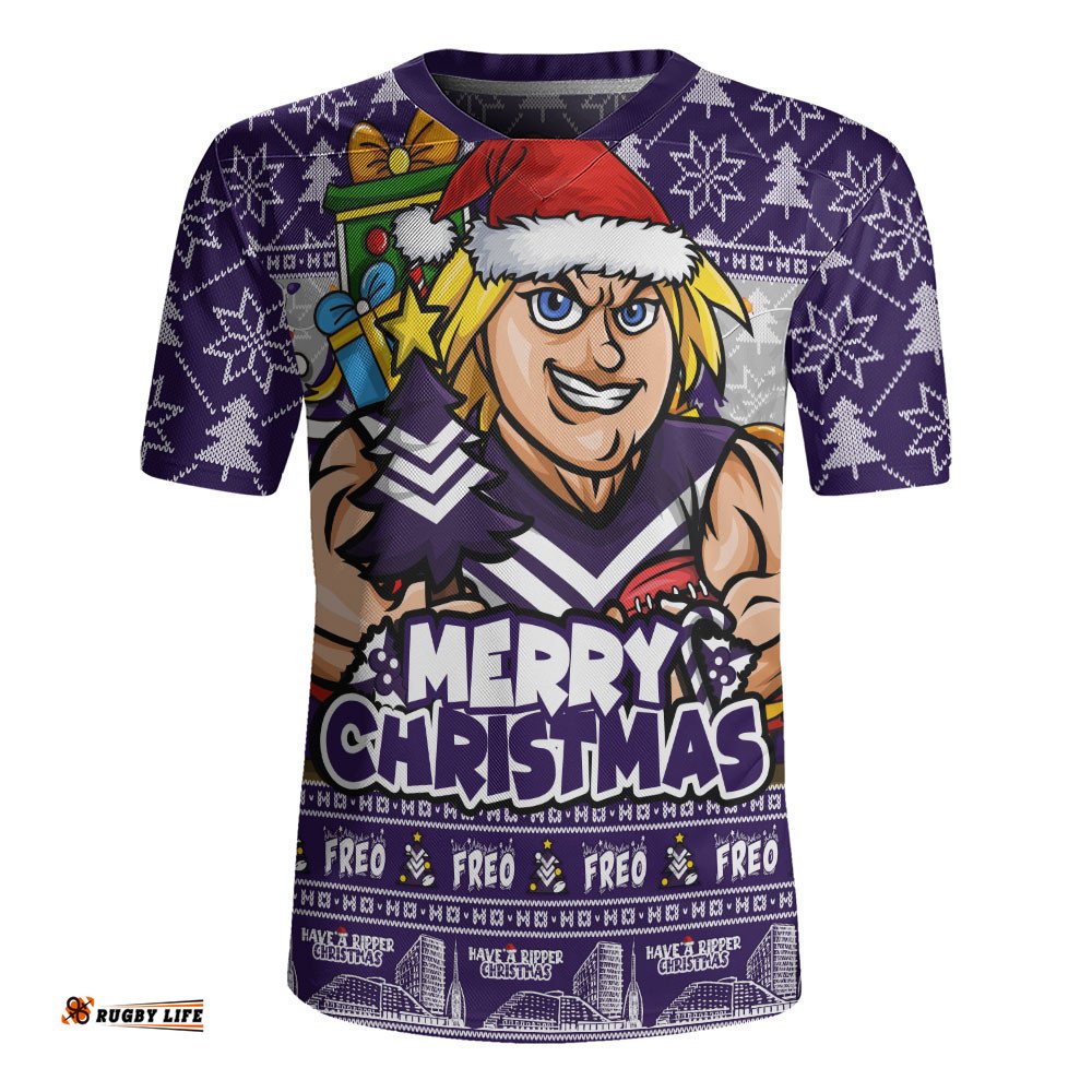 Fremantle Rugby Jersey Festive Holiday Merry Christmas Vibe