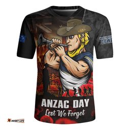 North Queensland Cowboys Rugby Jersey Anzac Day Rising Dawn Ceremony Lest We Forget Courage