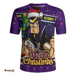 Melbourne Storm Rugby Jersey Merry Christmas Game Day Knit Style Team Edition