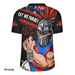 Newcastle Knights Rugby Jersey Anzac Remembrance Of The Fallen