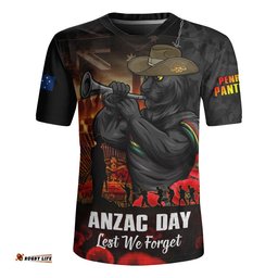 Penrith Panthers Rugby Jersey Anzac Day Rising Dawn Ceremony Lest We Forget Courage