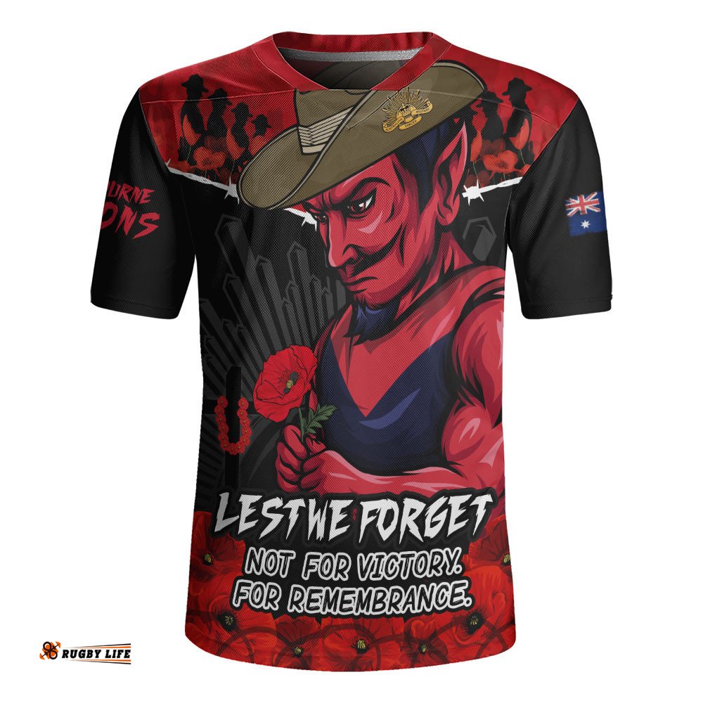 Melbourne Rugby Jersey ANZAC Day Not For Victory For Remembrance