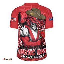 St. George Illawarra Dragons Rugby Jersey Anzac Day Pride Of Service Eternal Memory