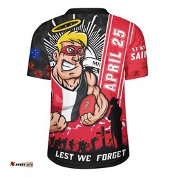 St Kilda Rugby Jersey Anzac Day Lest We Forget Memorial