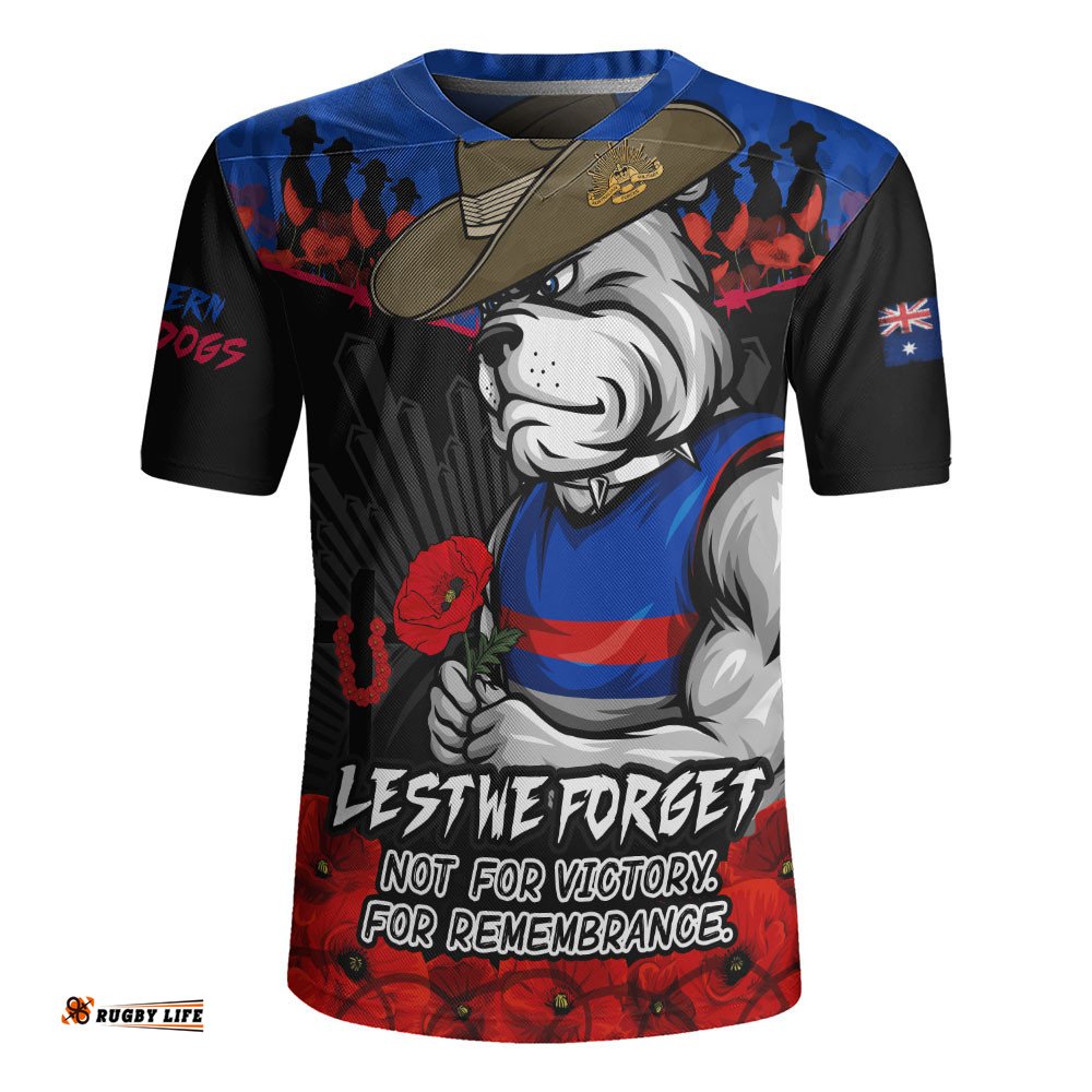 Western Bulldogs Rugby Jersey ANZAC Day Not For Victory For Remembrance