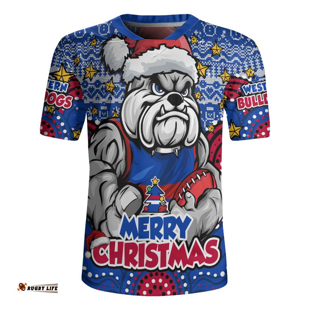 Western Bulldogs Rugby Jersey Ugly Christmas Knit Patterns Vintage Jersey