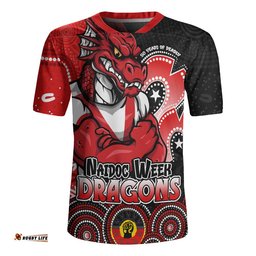 St. George Illawarra Dragons Rugby Jersey NAIDOC Week 50 Years Of Deadly Indigenous Pattern