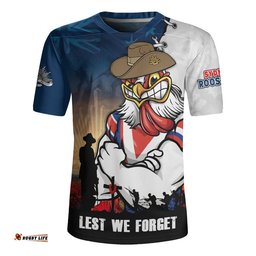 Sydney Roosters Rugby Jersey Anzac Day Lest We Forget Silent Dawn