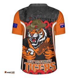Wests Tigers Rugby Jersey Lest We Forget In Honor And Remembrance