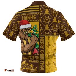 Hawthorn Merry Christmas Knit Style Festive Spirit Zip Polo Shirt