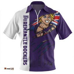 Fremantle Burning Passion Of Power Scratch Style Zip Polo Shirt