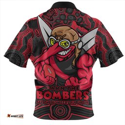Essendon Blazing Spirit Of Victory Zip Polo Shirt