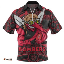 Essendon Blazing Spirit Of Victory Zip Polo Shirt