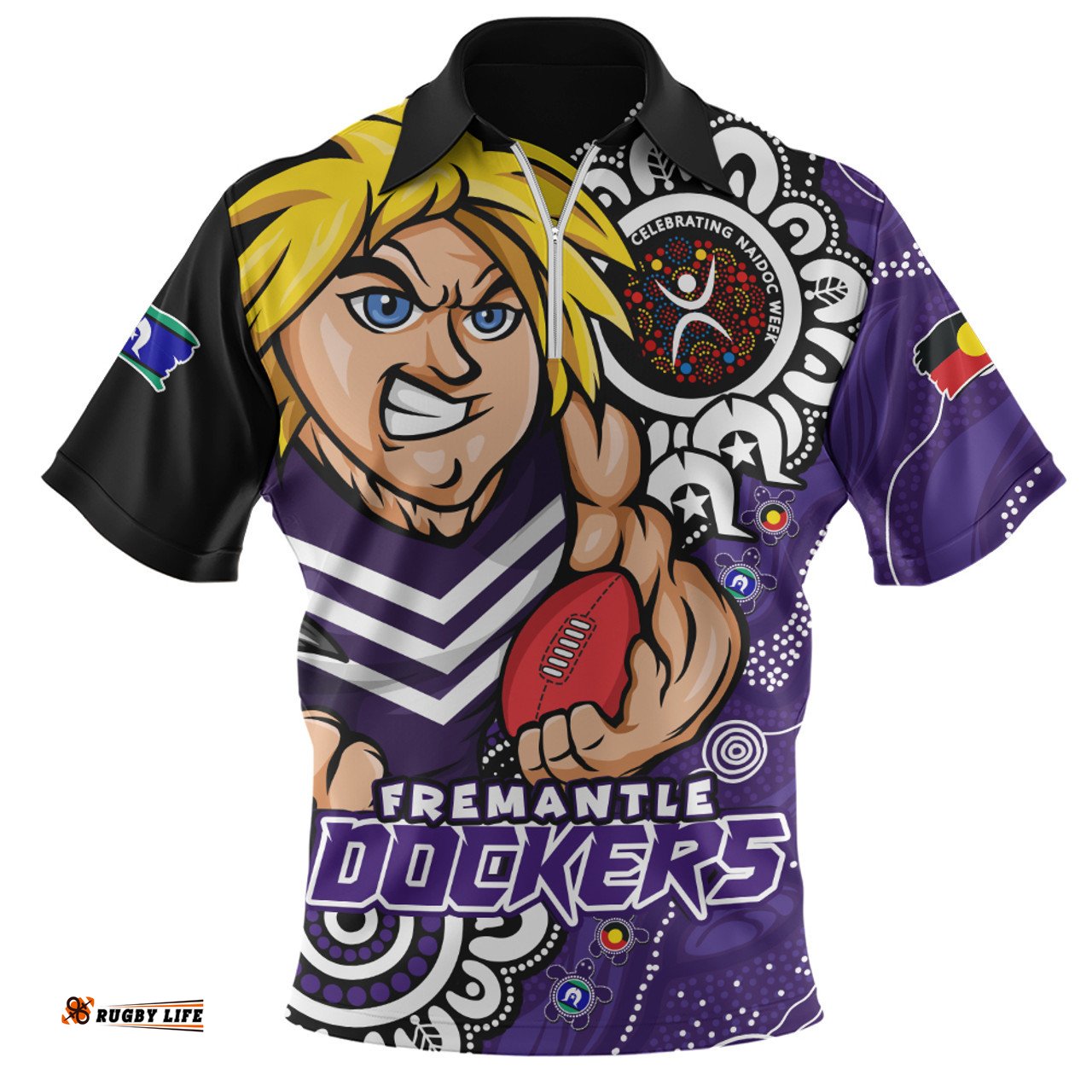 Fremantle Power Through Generations NAIDOC Edition Zip Polo Shirt