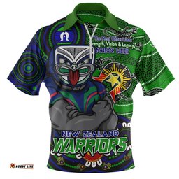 New Zealand Warriors Spirit Of NAIDOC Series Zip Polo Shirt