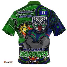 New Zealand Warriors Spirit Of NAIDOC Series Zip Polo Shirt