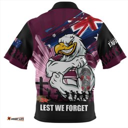 Manly Warringah Sea Eagles Fearless ANZAC Defender Zip Polo Shirt