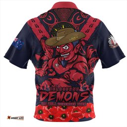 Melbourne Ripped Legacy Of The Game The ANZAC Spirit Lives On Zip Polo Shirt