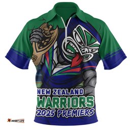 New Zealand Warriors Unleash Power In The Ultimate Battle Zip Polo Shirt