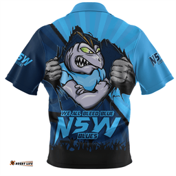 New South Wales Blues Origin Battleground Blues Unleashed Zip Polo Shirt