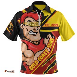 Gold Coast SUNS Battlefield Glory Gear Zip Polo Shirt