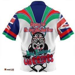 New Zealand Warriors Happy Australia Day We Are One And Free V2 Zip Polo Shirt