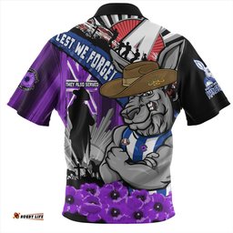 North Melbourne ANZAC Day Honor Purple Valor And Spirit Zip Polo Shirt