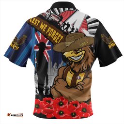 Hawthorn Anzac Day Honor United In Spirit Zip Polo Shirt