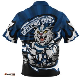 Geelong Cats Premiership Series Flame Edition Zip Polo Shirt