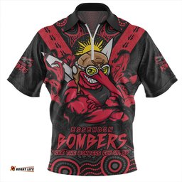 Essendon Ripped Legacy Of The Game Zip Polo Shirt