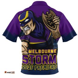 Melbourne Storm Unleash Power In The Ultimate Battle Zip Polo Shirt