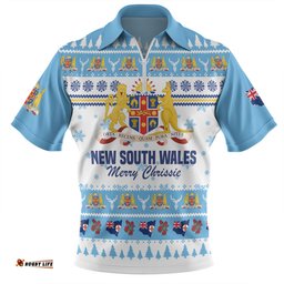 New South Wales Christmas Merry Chrissie Zip Polo Shirt