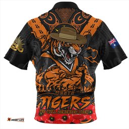 Wests Tigers Ripped Legacy Of The Game The ANZAC Spirit Lives On Zip Polo Shirt