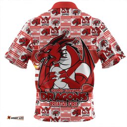 St. George Illawarra Dragons Champions Pride Comic Style Zip Polo Shirt
