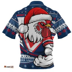 Sydney Roosters Ugly Knit Style For Christmas Game Fans Zip Polo Shirt