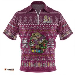 Queensland Cane Toads Christmas Custom Chrissie Spirit Zip Polo Shirt