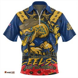 Parramatta Eels Ripped Legacy Of The Game The ANZAC Spirit Lives On Zip Polo Shirt
