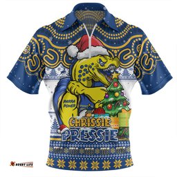Parramatta Eels Aussie Ugly Christmas For Die Hard Fan Supporters Zip Polo Shirt