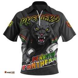 Penrith Panthers Chasing Victory 2025 Final Series Pride Zip Polo Shirt