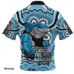 Cronulla Sutherland Sharks Aboriginal Inspired Naidoc Week Custom For Die Hard Fan Supporters Zip Polo Shirt