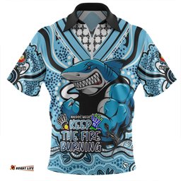 Cronulla Sutherland Sharks Aboriginal Inspired Naidoc Week Custom For Die Hard Fan Supporters Zip Polo Shirt