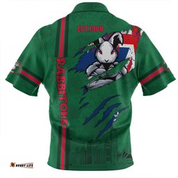South Sydney Rabbitohs Happy Australia Day Flag Scratch Style Zip Polo Shirt